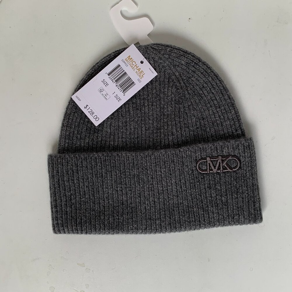 NWT. Beanie. Cashmere. Gray. Michael Kors